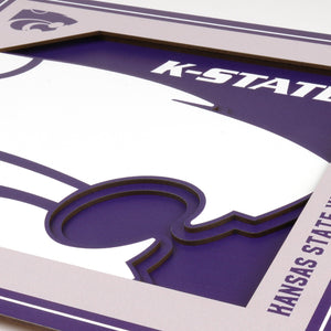 Kansas State Wildcats 3D Logo Series Wall Art - 12"x12"