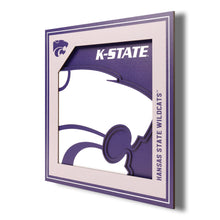 Kansas State Wildcats 3D Logo Series Wall Art - 12"x12"