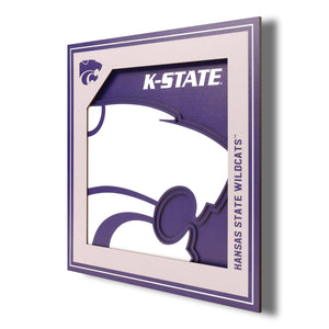 Kansas State Wildcats 3D Logo Series Wall Art - 12"x12"