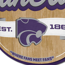 Kansas State Wildcats 3D Fan Cave Wood Sign