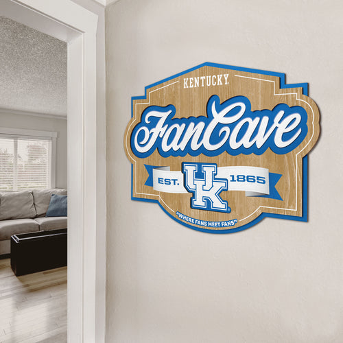 Kentucky Wildcats 3D Fan Cave Wood Sign