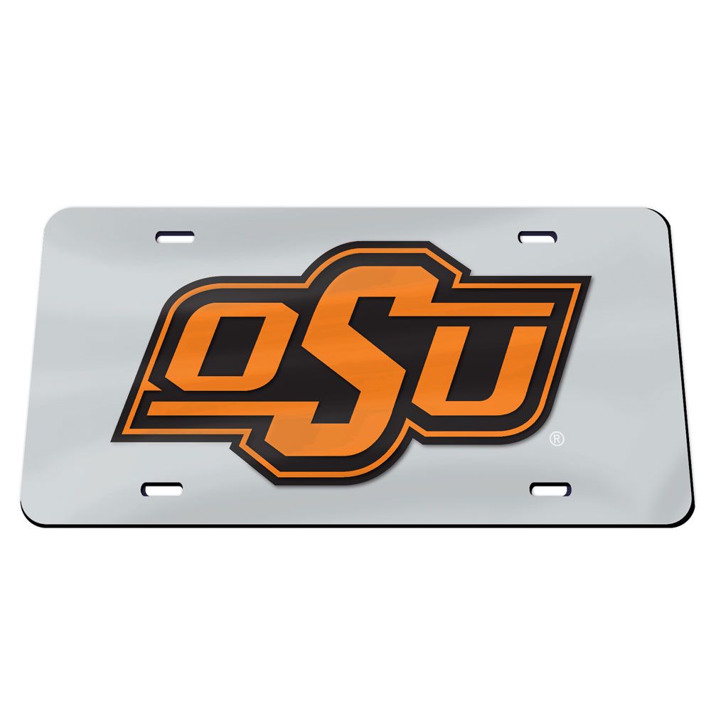 Oklahoma State Cowboys Chrome Acrylic License Plate