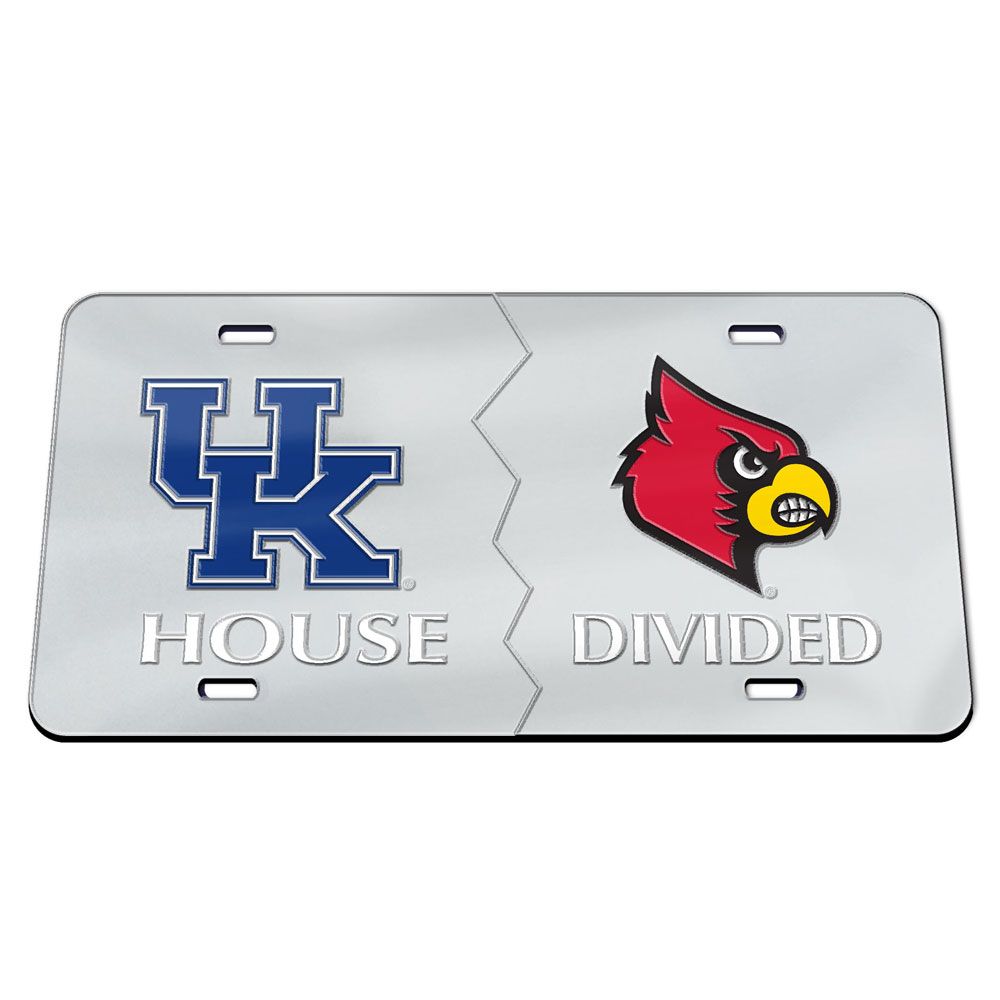 Kentucky Wildcats House Divided Louisville Cardinals Chrome Acrylic License Plate