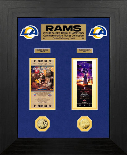 Los Angeles Rams 2-Time Super Bowl Champions Deluxe Ticket And Game Coin Collection