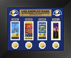 Los Angeles Rams Super Bowl LVI Champions Deluxe Gold Coin & Ticket Collection