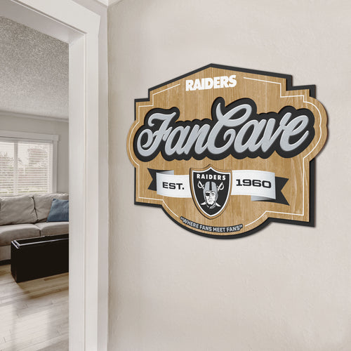 Las Vegas Raiders 3D Fan Cave Wood Sign