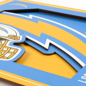 Los Angeles Chargers 3D Logo Series Wall Art - 12"x12"