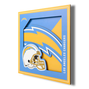 Los Angeles Chargers 3D Logo Series Wall Art - 12"x12"