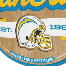 Los Angeles Chargers 3D Fan Cave Wood Sign