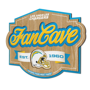 Los Angeles Chargers 3D Fan Cave Wood Sign