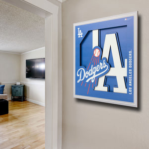 Los Angeles Dodgers 3D Logo Series Wall Art - 12"x12"