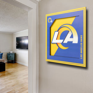 Los Angeles Rams 3D Logo Series Wall Art - 12"x12"