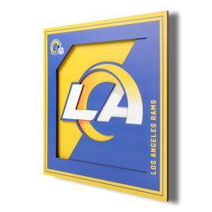 Los Angeles Rams 3D Logo Series Wall Art - 12"x12"