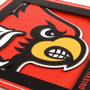 Louisville Cardinals 3D Logo Series Wall Art - 12"x12"