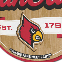Louisville Cardinals 3D Fan Cave Wood Sign