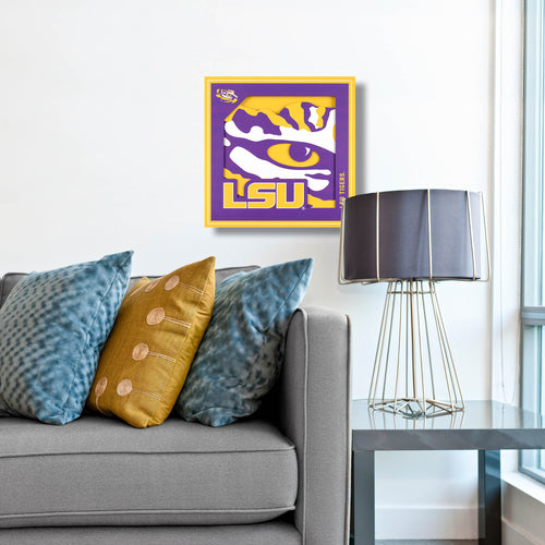 LSU Tigers 3D Logo Series Wall Art - 12