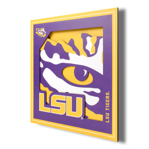 LSU Tigers 3D Logo Series Wall Art - 12"x12"