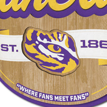 LSU Tigers 3D Fan Cave Wood Sign