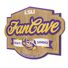 LSU Tigers 3D Fan Cave Wood Sign