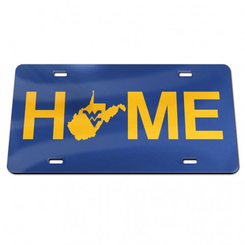 West Virginia Mountaineers WV Home Blue Acrylic License Plate