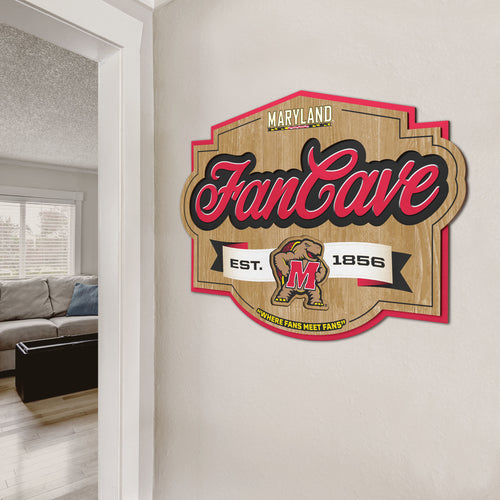 Maryland Terrapins 3D Fan Cave Wood Sign