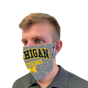 Michigan Wolverines Gray Fan Mask Adult Face Covering