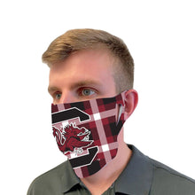 South Carolina Gamecocks Fan Mask Adult Face Covering Plaid