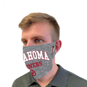 Oklahoma Sooners Gray Fan Mask Adult Face Covering