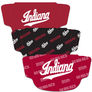 Indiana Hoosiers Fan Mask Adult Face Covering 3-Pack
