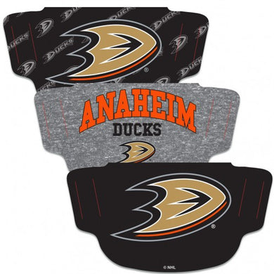 Anaheim Ducks Fan Mask Adult Face Covering 3-Pack