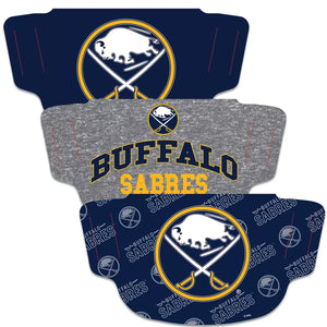 Buffalo Sabres Fan Mask Adult Face Covering 3-Pack