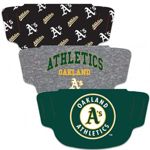 Oakland A's Fan Mask Adult Face Covering 3-Pack