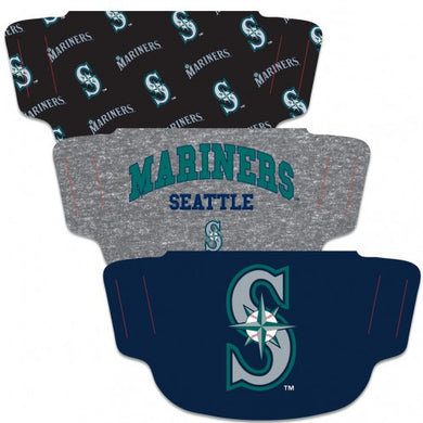 Seattle Mariners Fan Mask Adult Face Covering 3-Pack