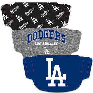 Los Angeles Dodgers Fan Mask Adult Face Covering 3 Pack