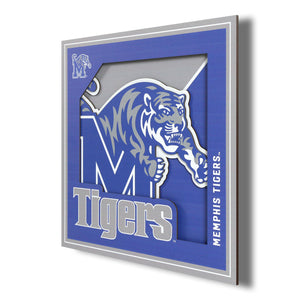 Memphis Tigers 3D Logo Series Wall Art - 12"x12"