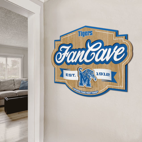 Memphis Tigers 3D Fan Cave Wood Sign