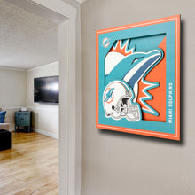 Miami Dolphins 3D Logo Series Wall Art - 12"x12"