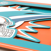 Miami Dolphins 3D Logo Series Wall Art - 12"x12"