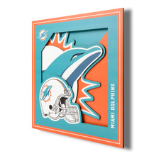 Miami Dolphins 3D Logo Series Wall Art - 12"x12"