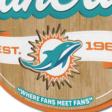 Miami Dolphins 3D Fan Cave Wood Sign