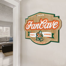 Miami Hurricanes 3D Fan Cave Wood Sign