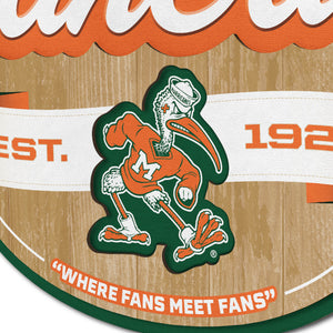 Miami Hurricanes 3D Fan Cave Wood Sign