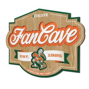 Miami Hurricanes 3D Fan Cave Wood Sign