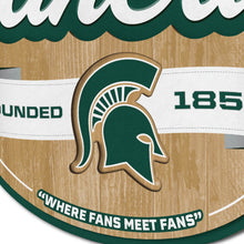 Michigan State Spartans 3D Fan Cave Wood Sign