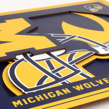 Michigan Wolverines 3D Logo Series Wall Art - 12"x12"