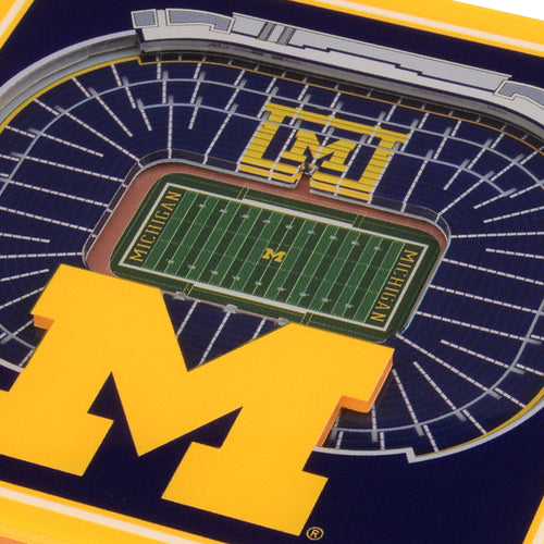 Michigan Wolverines 3D StadiumViews Coaster Set