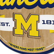 Michigan Wolverines 3D Fan Cave Wood Sign