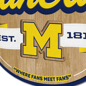 Michigan Wolverines 3D Fan Cave Wood Sign