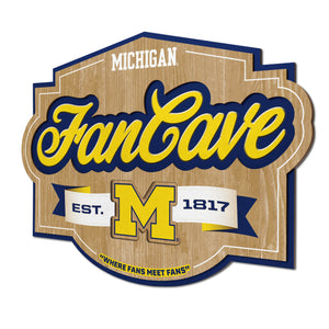 Michigan Wolverines 3D Fan Cave Wood Sign