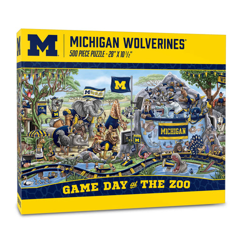 Michigan Wolverines Game Day At The Zoo 500 Piece Puzzle